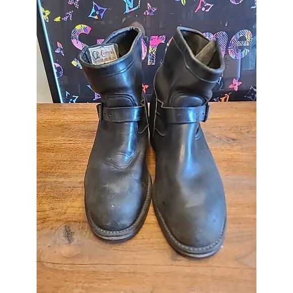 Vintage CHIPPEWA Steel-Toe Engineer Boots with Vibram Soles, Size 8D - Picture 2 of 16